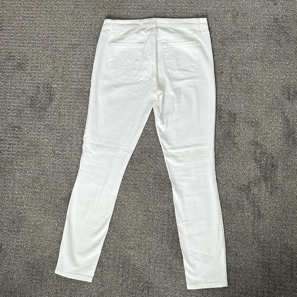 Refuge White Mid-Rise Skinny Jeans ~ Women's Size 10 ~ Stretch Gold Button - Picture 4 of 8